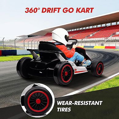Electric Drift Go Kart for Kids, Go Kart with 200W Dual Motor & 7AH Battery, 8.1MPH Max Speed