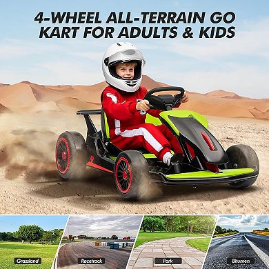 Electric Drift Go Kart for Kids, Go Kart with 200W Dual Motor & 7AH Battery, 8.1MPH Max Speed