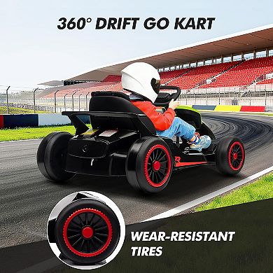 Electric Drift Go Kart for Kids, Go Kart with 200W Dual Motor & 7AH Battery, 8.1MPH Max Speed