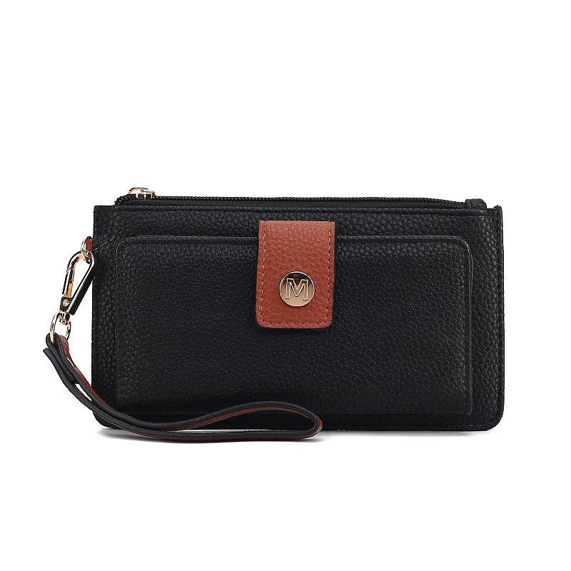 MKF Collection Olympe Faux Leather Wristlet Wallet, Black Red