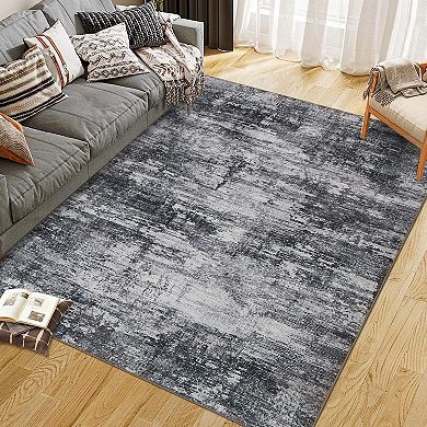 Washable Soft Non Slip Vintage Rug, Non Shedding Low Pile Rug for Living Room Bedroom