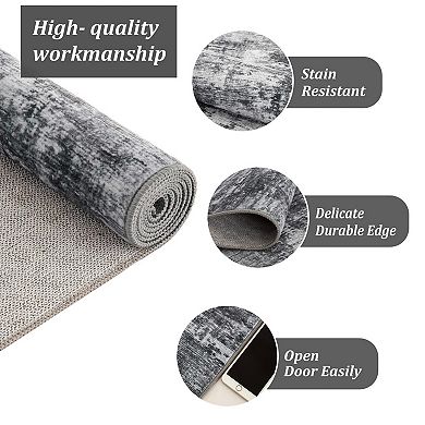 Washable Soft Non Slip Vintage Rug, Non Shedding Low Pile Rug for Living Room Bedroom