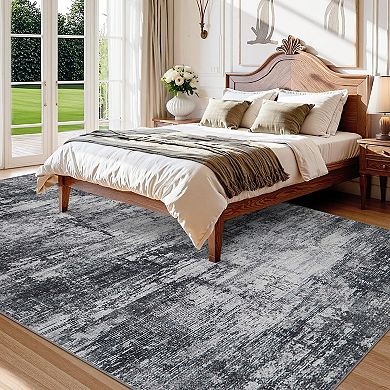 Washable Soft Non Slip Vintage Rug, Non Shedding Low Pile Rug for Living Room Bedroom