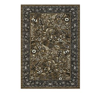 Modern Farmhouse Floral Rug Non Slip, Washable & Foldable, Low Pile Thin Foldable Printed Mat