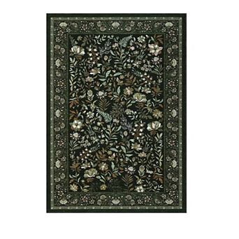 Modern Farmhouse Floral Rug Non Slip, Washable & Foldable, Low Pile Thin Foldable Printed Mat