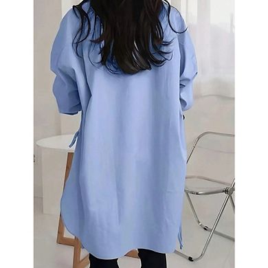 Womens Oversized Button Down Shirts Split High Low Long Sleeve Causal Blouses Tunics Tops