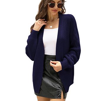 Womens Oversized Cardigan Sweaters Open Front Cable Knit Lantern Long Sleeve Chunky Outwear Coats