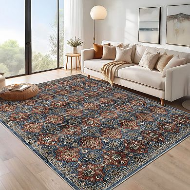 Area Rugs for Living Room,Vintage Boho Rugs for Bedroom Dining Room,Non Slip Indoor Soft Carpet