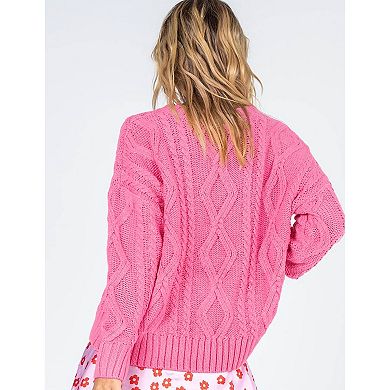 Women's Oversized Knit Sweater Solid Vintage Pullover Sweater Maternity Crewneck Knitted Tops