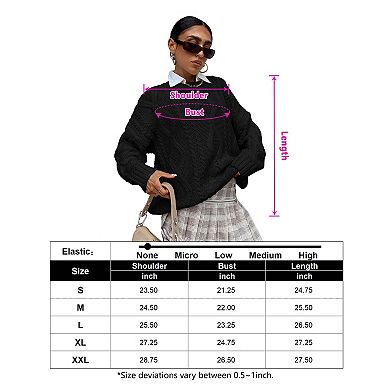 Women's Oversized Knit Sweater Solid Vintage Pullover Sweater Maternity Crewneck Knitted Tops