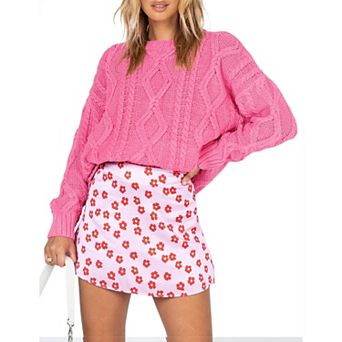 Women's Oversized Knit Sweater Solid Vintage Pullover Sweater Maternity Crewneck Knitted Tops