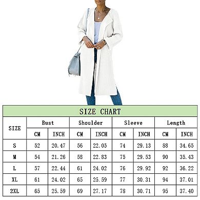 Women's Lapel Shacket Side Slit Sweater with Long Sleeves Cardigan Longline Casual Coats