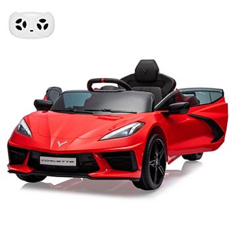 Ride on Sports Car 12V Battery Powered Car for Kids Licensed Corvette Toddlers Electric Car Toy