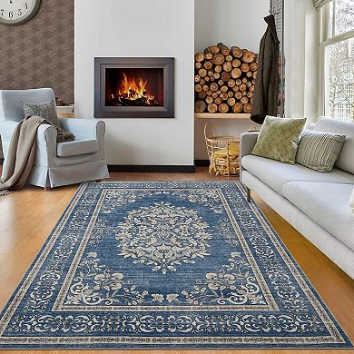 Washable Area Rugs Soft Low Pile Mat Indoor Doormat Entry Rug Anti Slip Backing Rugs