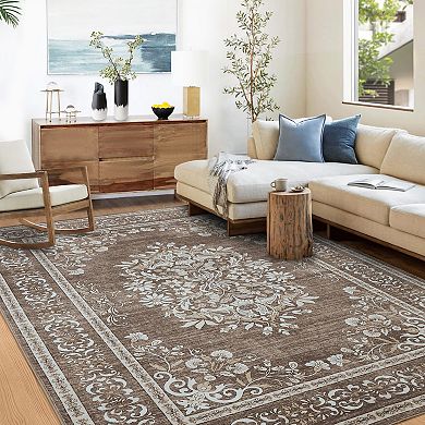 Washable Area Rugs Soft Low Pile Mat Indoor Doormat Entry Rug Anti Slip Backing Rugs