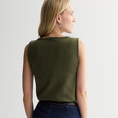 Women's Nine West Pearl Button Tank Top