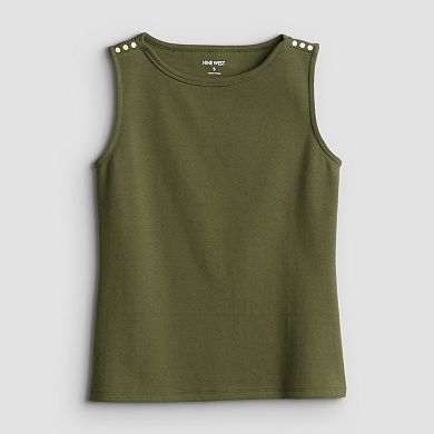 Women's Nine West Pearl Button Tank Top
