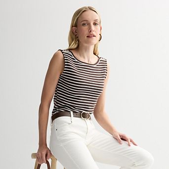 Women's Nine West Pearl Button Tank Top