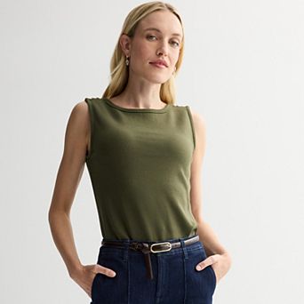 Women's Nine West Pearl Button Tank Top