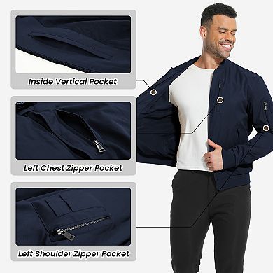 Unikome Men's Bomber Jackets Windbreaker Lightweight Zip Up Fall Coats Spring Golf Work Jacket