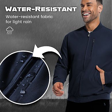 Unikome Men's Bomber Jackets Windbreaker Lightweight Zip Up Fall Coats Spring Golf Work Jacket