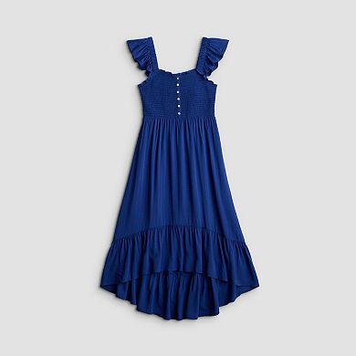 Juniors' Rewind Flutter Strap Hi-Low Maxi Dress