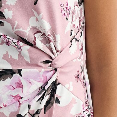 Women's Connected Apparel Printed Crepe Scuba Side-Twist Skirt