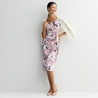 Women's Connected Apparel Printed Crepe Scuba Side-Twist Skirt