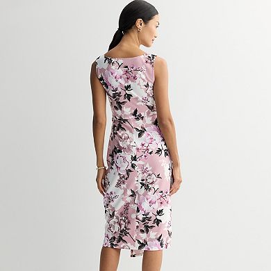 Women's Connected Apparel Printed Crepe Scuba Side-Twist Skirt