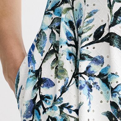 Women's Connected Apparel Printed Eyelet Dress