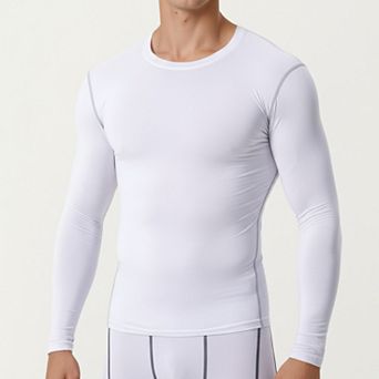 Men's Long Sleeve Compression Base Layer Top with Stretch Fit and Moisture-Wicking Fabric