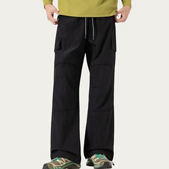 Men's Lightweight Cargo Pants with Drawstring Waist and Utility Pockets