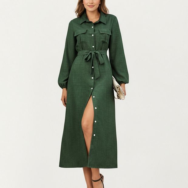 high waist shirt dress Glam Scarf Mini Dress – Adeline main image 0