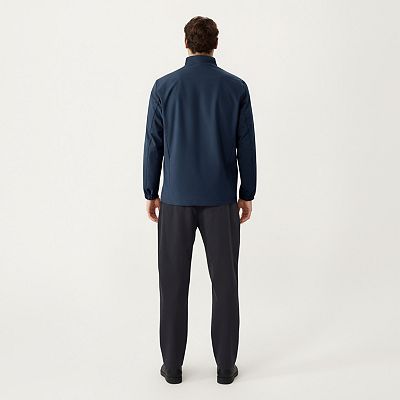 Men's Lightweight Zip-Up Jacket with Stand Collar and Long Sleeves