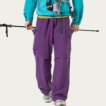 Men's Oversized Cargo Pants with Adjustable Drawstring Hem and Multi-Pocket Design