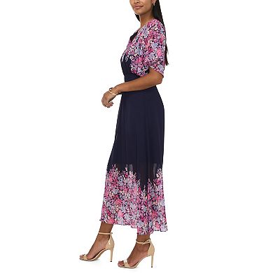 Women's MSK V-Neck Flutter Sleeve Smocked Waist Maxi Dress
