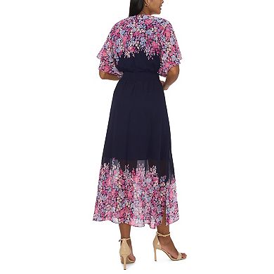 Women's MSK V-Neck Flutter Sleeve Smocked Waist Maxi Dress