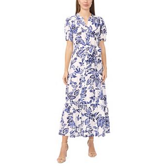 Women's MSK Short Sleeve Button Down Tiered Maxi Dress