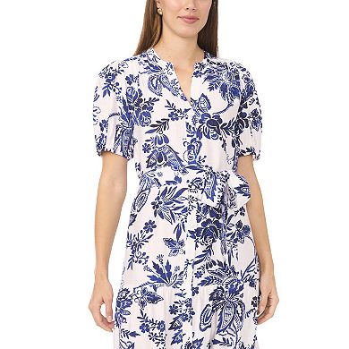 Women's MSK Short Sleeve Button Down Tiered Maxi Dress