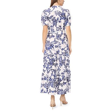 Women's MSK Short Sleeve Button Down Tiered Maxi Dress