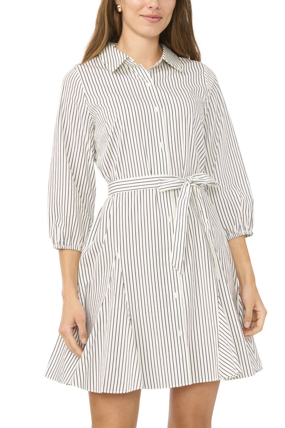 Женские платья MSK Collared Button Down Godet Tie Waist Dress