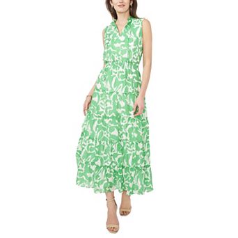 Women's MSK Sleeveless Tie Neck Smocked Waist Maxi Dress