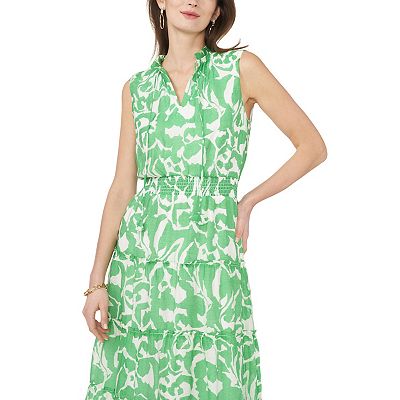 msk green dress Women's MSK Sleeveless Tie Neck Smocked Waist Maxi Dress, Size: Large, Island Green