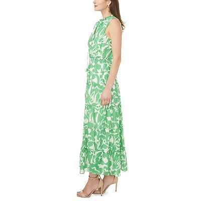 msk maxi dress Women's Printed Sleeveless Tiered Sleek simplicity defines this MSK womens plus maxi dress designed with a round neckline and short sleeves Msk Women's Long Sleeve V-Neck