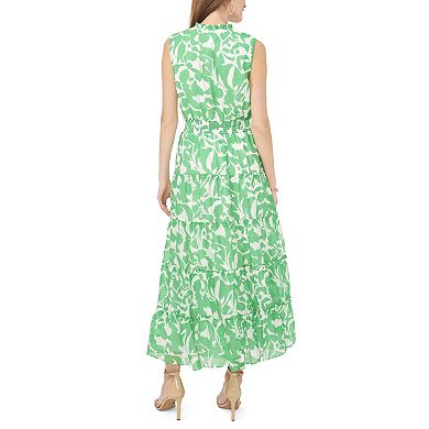 Women's MSK Sleeveless Tie Neck Smocked Waist Maxi Dress