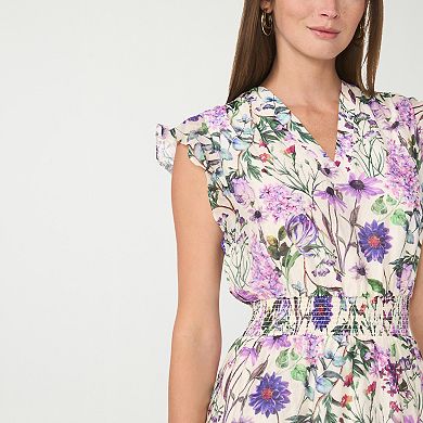 Women's MSK V-Neck Flutter Sleeve Tiered Maxi Dress