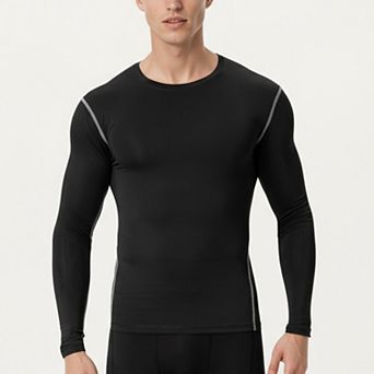 Men's Long Sleeve Compression Base Layer Top with Stretch Fit and Moisture-Wicking Fabric