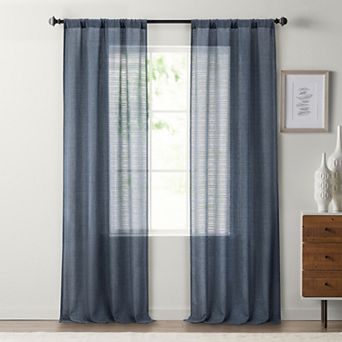 Sonoma Goods For Life® Viella Textured Stripe Semi-Sheer 2 pk Rod Pocket Curtain Panels