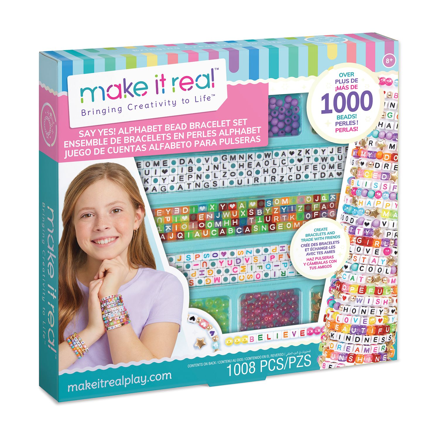 Детские игрушки Make It Real Alphabet Bead Bracelet Craft Kit — фото 1