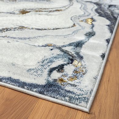 Luxe Weavers Marble Effect Abstract Area Rug